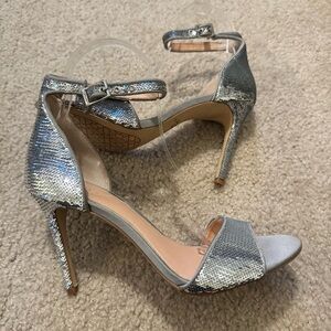 Jewel Badgley‎ Mischka Women's Lorraine Sequined Stiletto Evening Heels